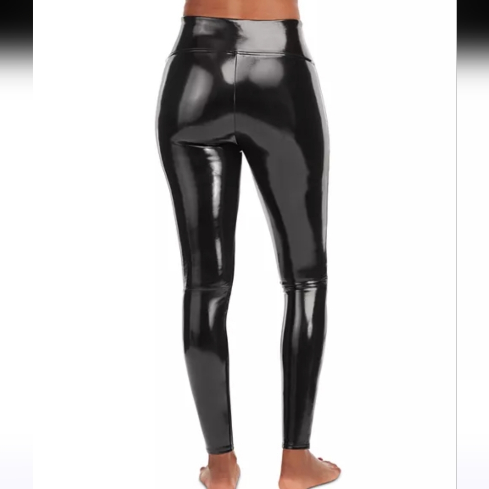 SPANXshape Faux Leather Patent Leggings Medium - Picture 3 of 16